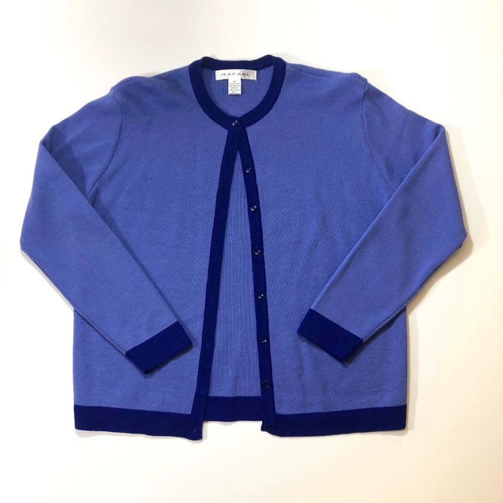 Rafael Lambs Wool Blue Cardigan Sweater